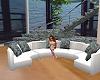 White & marble sectional