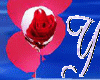 Red whie roses balloon