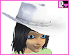 White Cowgirl Hat w/ Black Hair