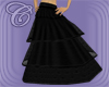 Layered Long Black Skirt