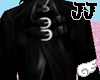 Dark leather w belt coat