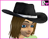 Black Cowgirl Hat w/ Brown Hair