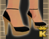 {K} Black Platform Pumps