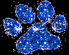 Dog paw blue