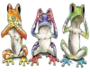 three tree frogs