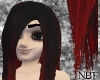 Black/red designer hair