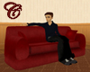 Red Velvet Madrid Couch