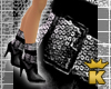 {K} Black/Silver Boots