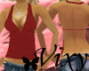 *V* String Halter- Red