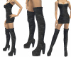 Black V Thigh High Boots