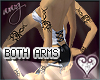 Black heart anyskin tattoos both arms