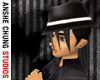 Black Bucket Hat/Hair