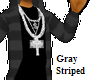 [K]Gray striped Hoody