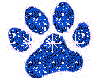 Blue Glitter PawPrint