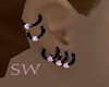 (SW)pink bead hoops x 5