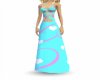 blue pink & white dress