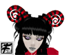 ~F~Red N Blk Curly Horns
