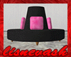 (L) Pink Blk Round Couch