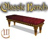 Classic Dark Red Leather Bench